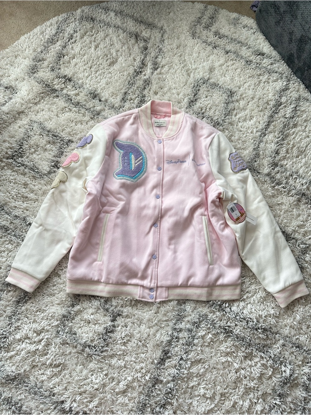 Disney Parks x Stoney Clover Lane Disneyland Varsity Jacket pink size 1X